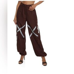 NWT Love 83 Nylon‎ Wide Leg Parachute Pants